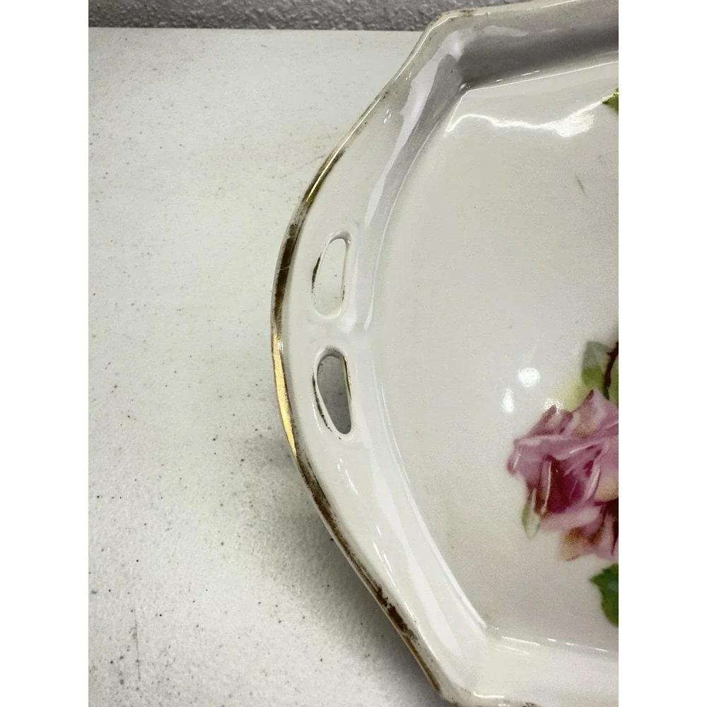 Antique C.T. Altwasser Silesia Porcelain Two-Handled Serving Tray / Cake Plate